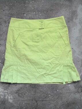 LOFT Size 2 Lime Green Cargo Utility Skirt Pleated Y2K Preppy